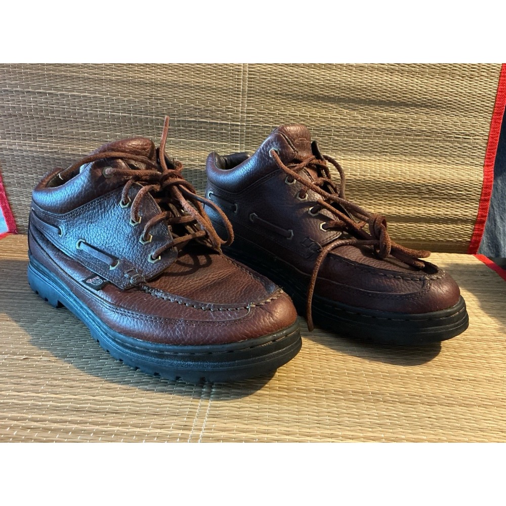 Justin VINTAGE Pebbled Brown Leather Women's Chukka Boots Hiking 10M L0994